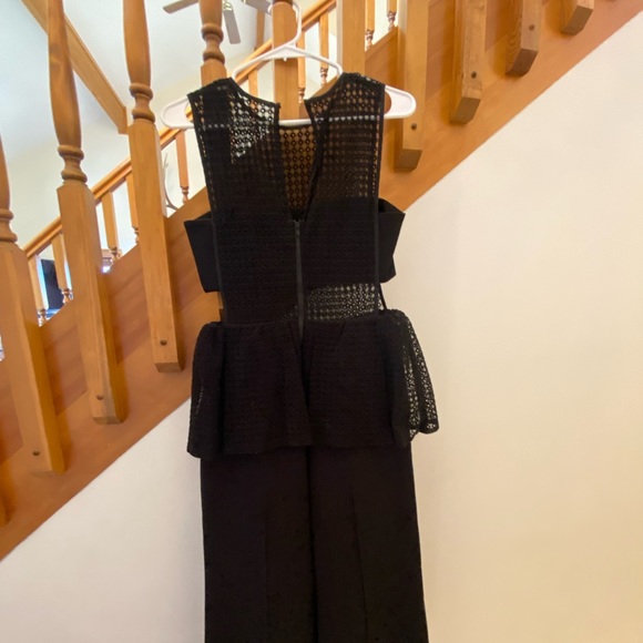 Self-portrait black eyelet lace peplum jumpsuit - 8 - Picture 5 of 7